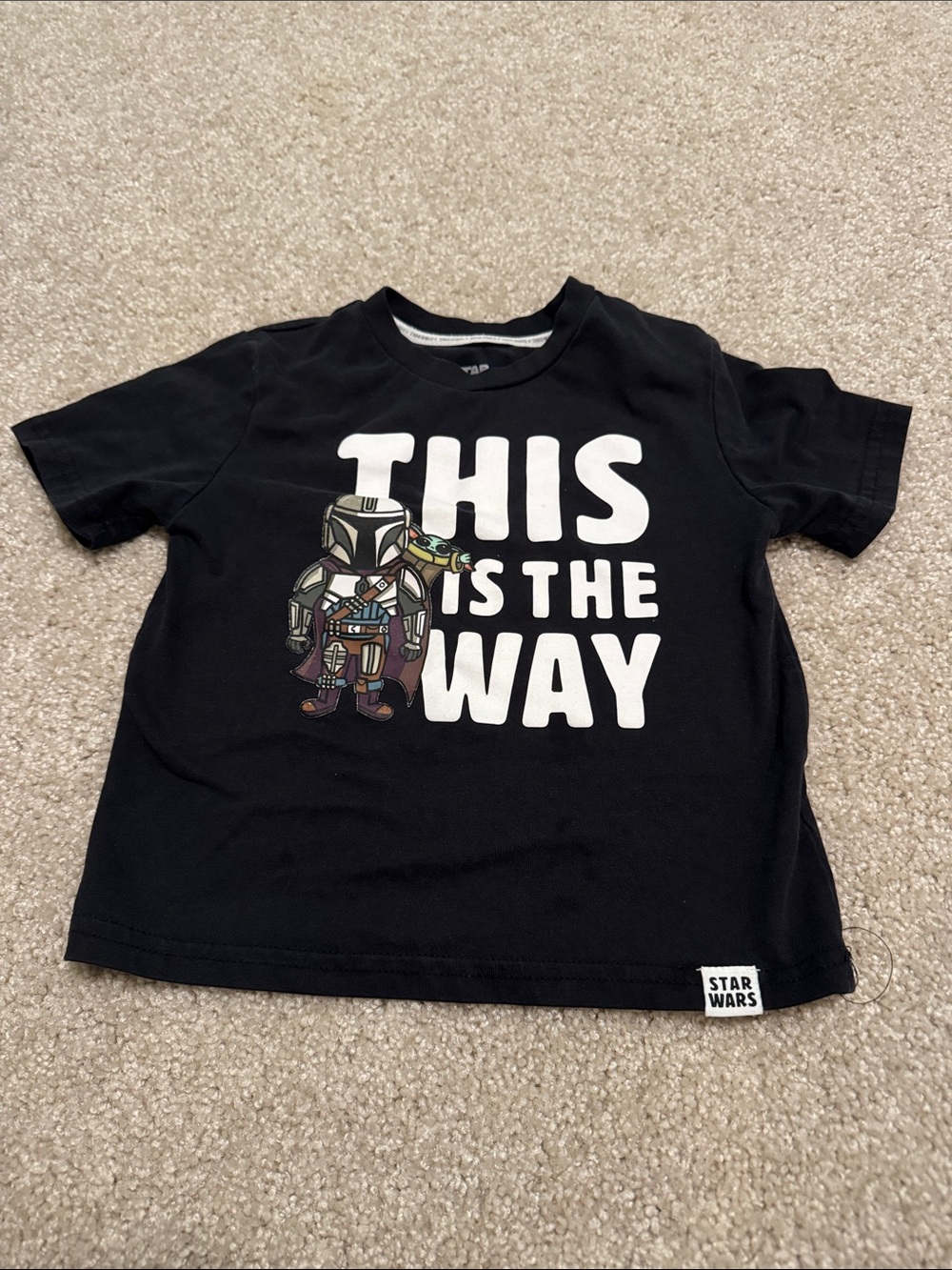 Star Wars Black "This Is The Way" Mandalorian Kids Tee